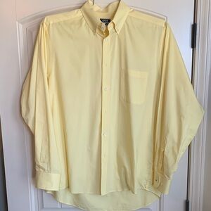 Izod Men's Light Yellow Casual Button Down Shirt